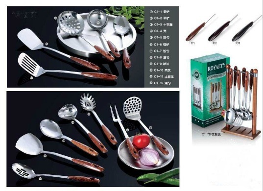 Stainless Steel Kitchen Cooking Tools Sets with Holder No. C1