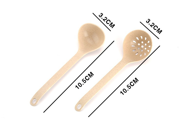 Fashion Kitchen Appliance Natural Wheat Fiber Cookware Soup Ladle Soup Scoop Colander Gd019