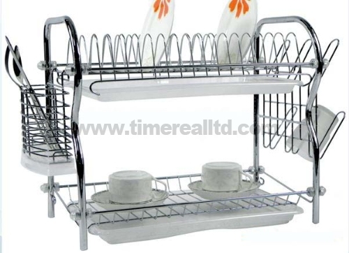 2 Layers Metal Wire Kitchen Dish Rack No. Dr16-Rb