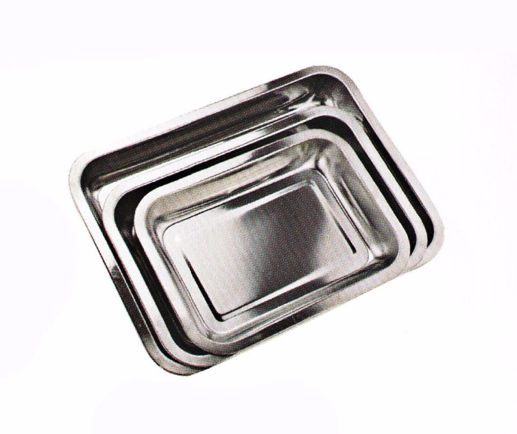 Home Application Stainless Steel Kitchenware Square Tray Service Plate Sp044