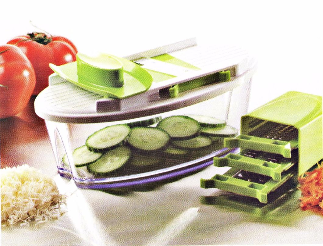 4 in 1 Home Appliance Plastic Food Processor Vegetable Chopper Cutting Machine with Steel Parts No. Cg015