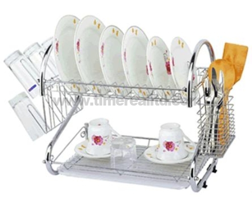 Metal Wire Kitchen Storage Rack Plated 2 Layers No. Dr16-2b