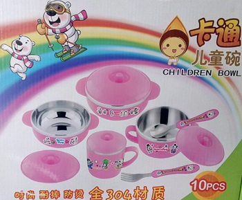 Gift Stainless Steel Children Dinnerware Sets 10PCS