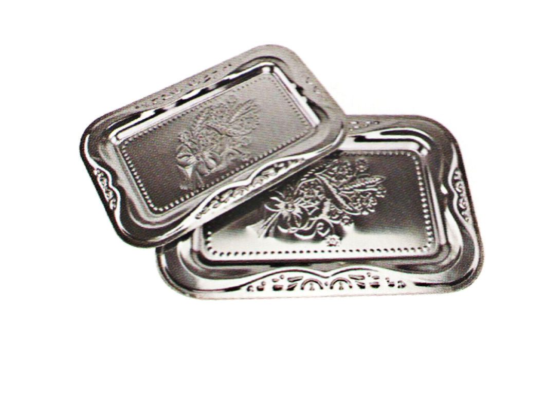 Home Application Stainless Steel Kitchenware Tray with Decorative Pattern Sp037